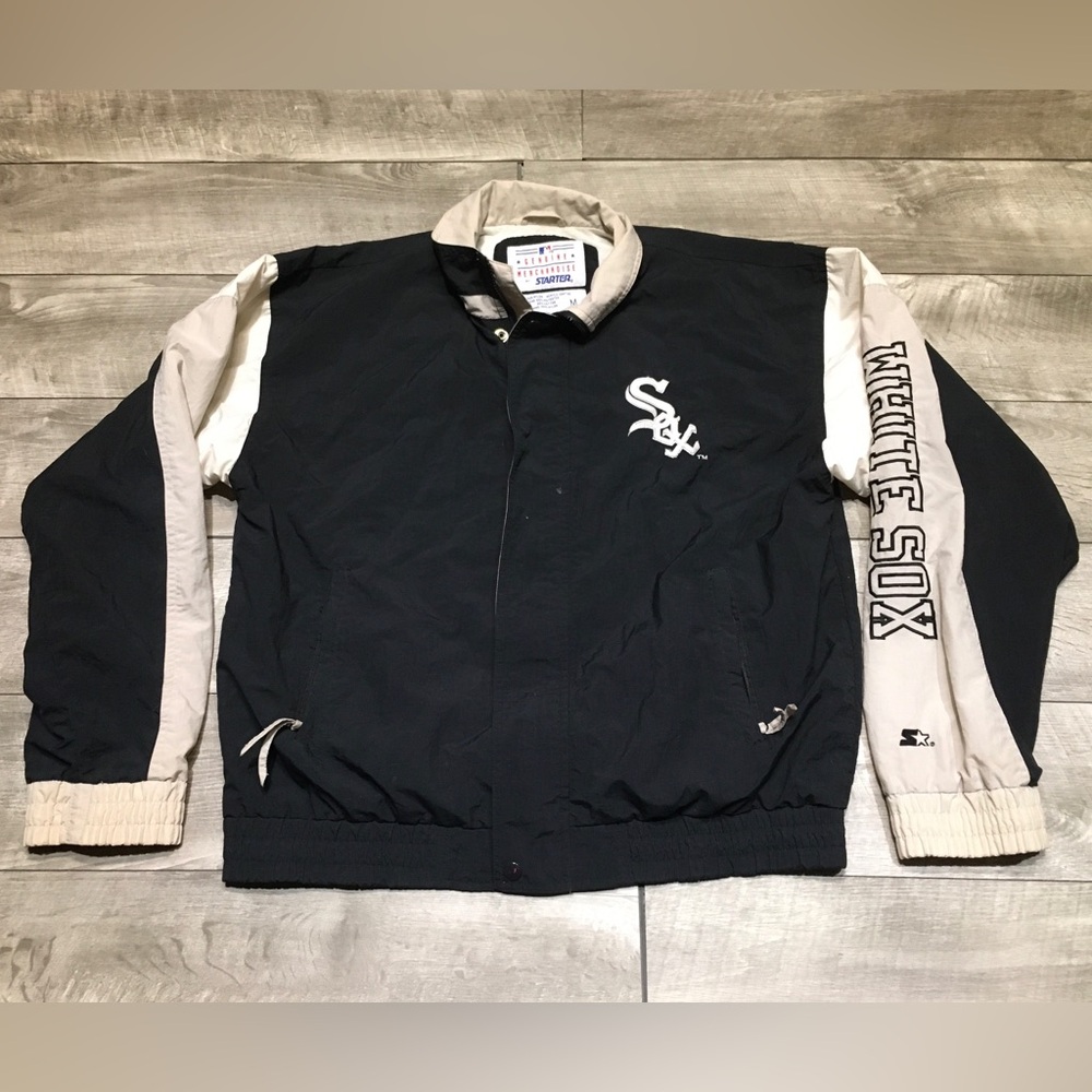 Vintage 90s Chicago White Sox Starter Full Zip Baseball Jacket Coat Size Medium